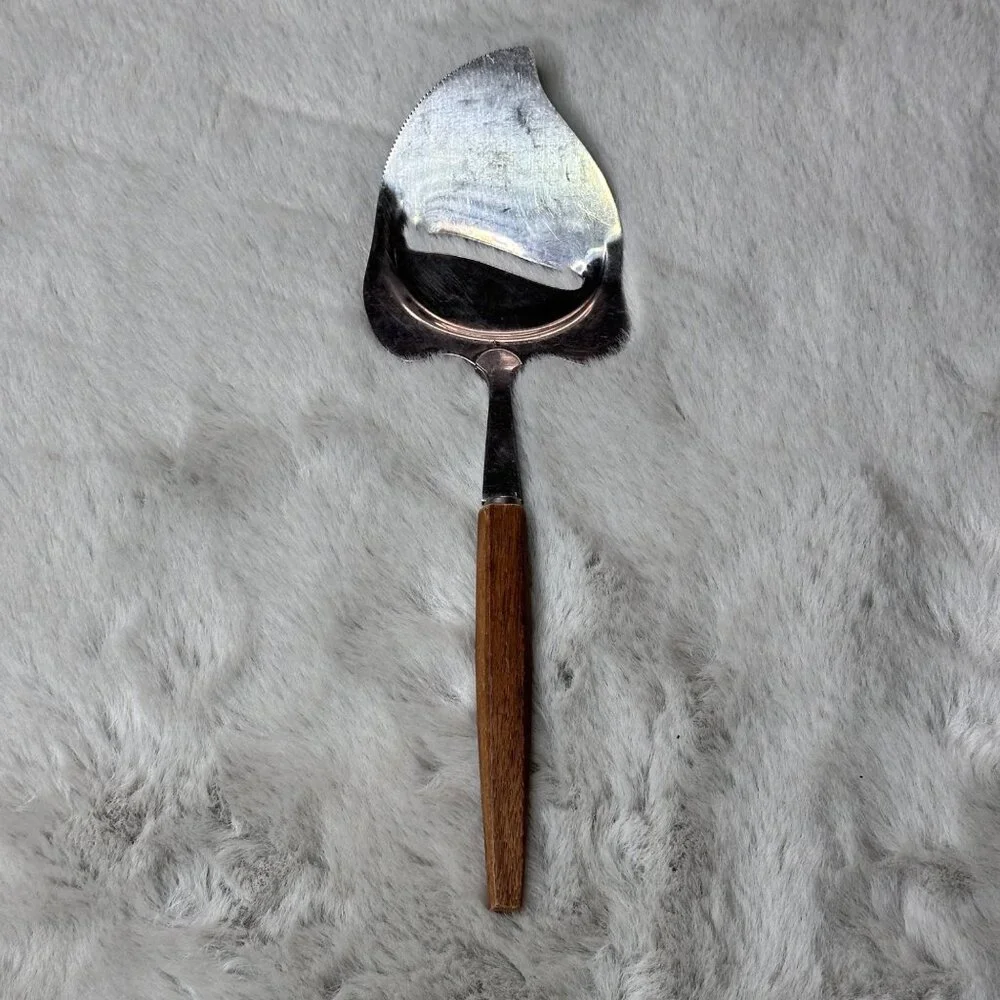 Vintage MCM Cheese Slicer Wooden‎ Stainless Handle Charcuterie Japan Made